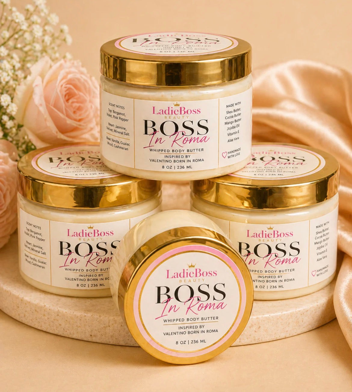 Boss In Roma Whipped Body Butter – Bergamot, Jasmine & Vanilla Glow