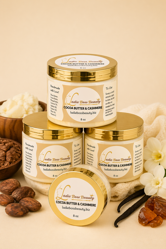 Cocoa Butter & Cashmere Whipped Body Butter – Warm Vanilla, Amber & Soft Cashmere