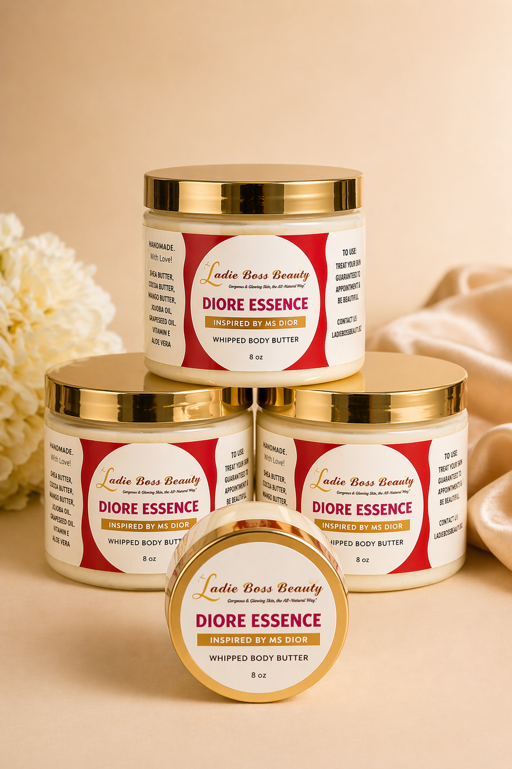 Diore Essence Whipped Body Butter – Floral Rose, Jasmine & Amber Glow